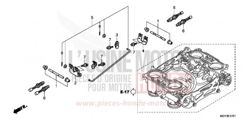 CORPS DE PAPILLON (PIECES CONSTITUTIVES) VFR800XB de 2011